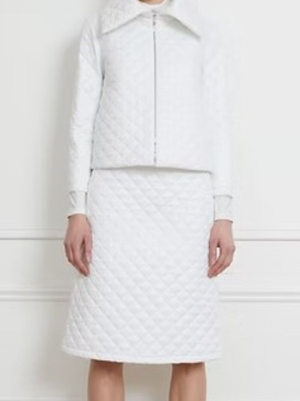 Joeffer Caoc Womens White Quilted A-Line Skirt Size 4 NWT Lightweight Modern